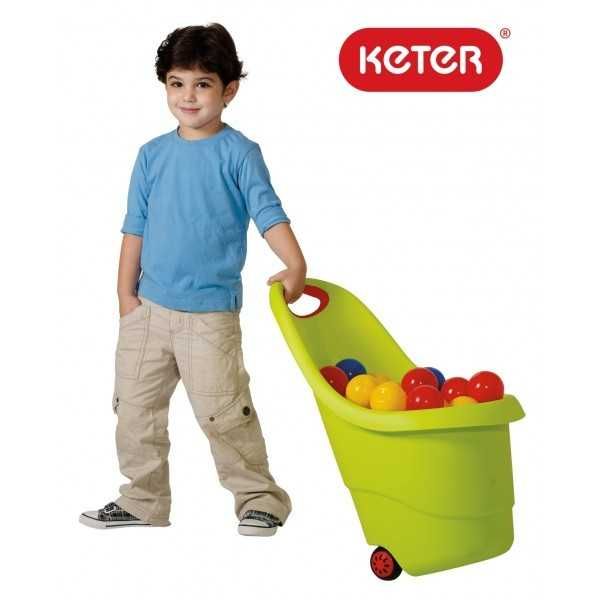 Кош за играчки с колелца Keter Kiddies Go, Зелен