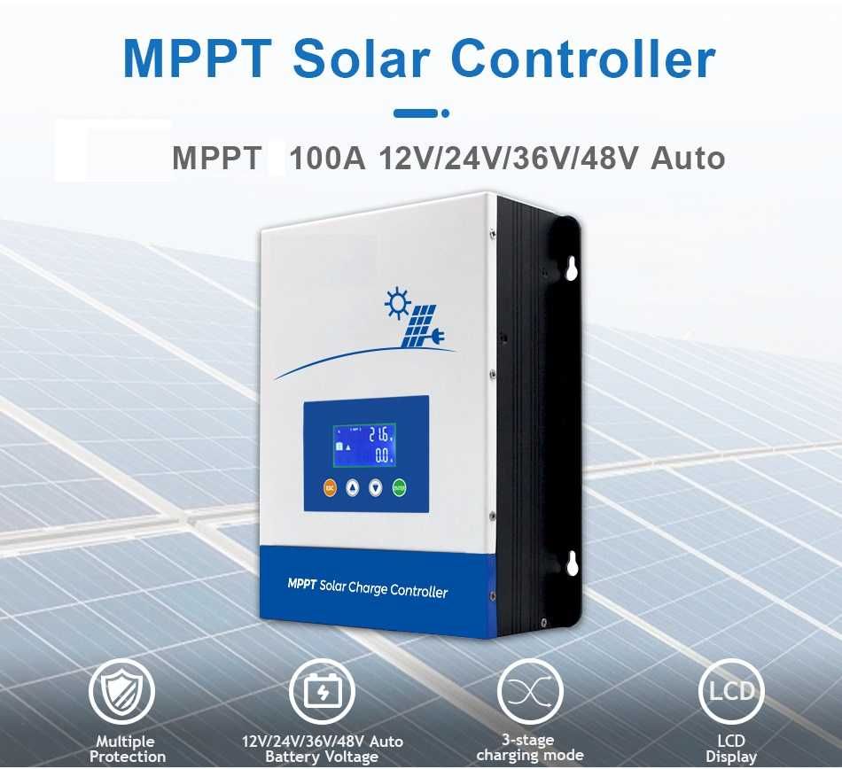 MPPT соларен контролер 100А – 12V 24V 36V 48V вход до 150v Висок клас