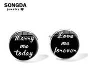 Butoni camasa mire cu text" Marry me today"
