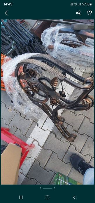 Picioare bănci fier forjat vopsit electrostatic, mese pergole