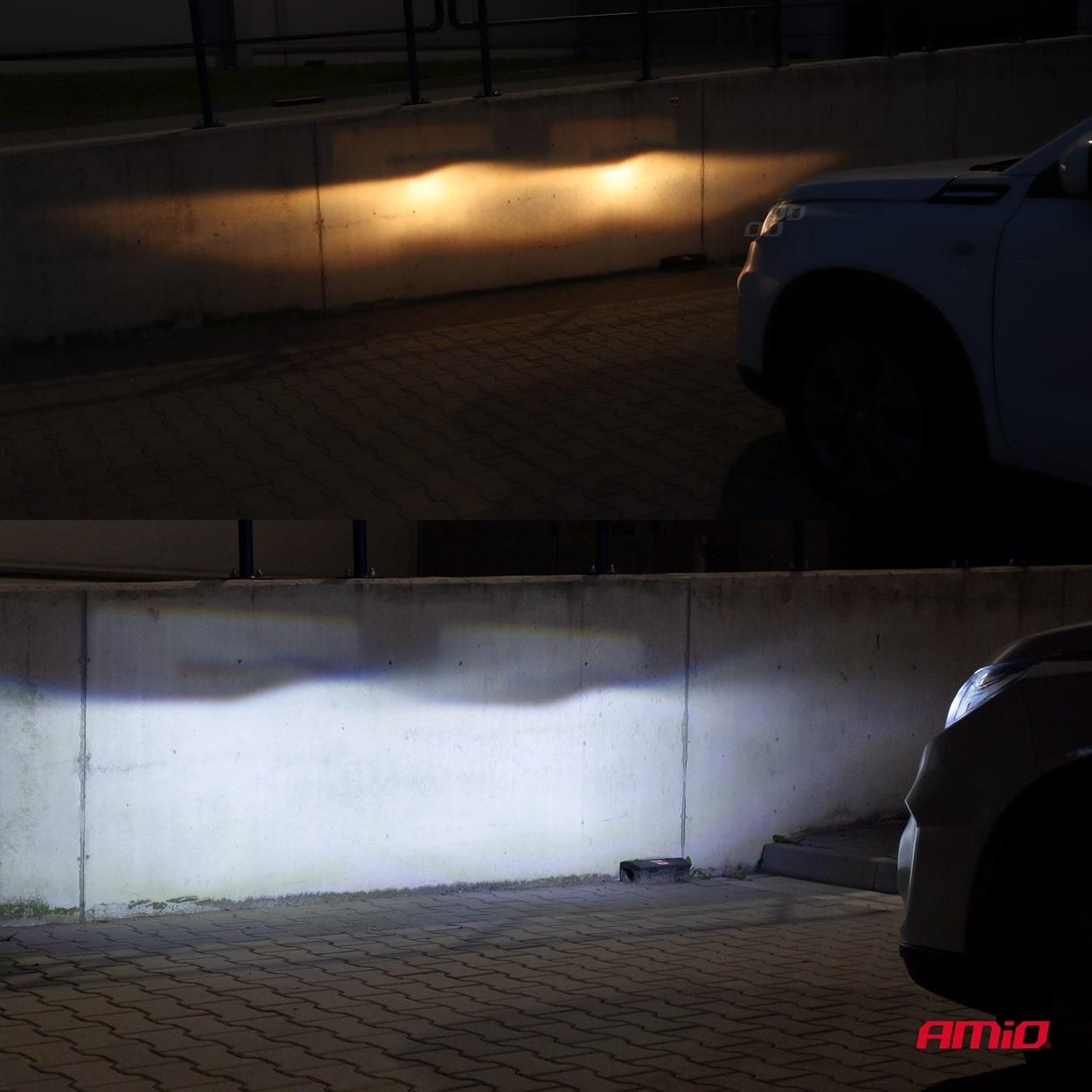 комплект led лед диодни крушки за фар amio h1 bf mini - 50w. 6200 ...