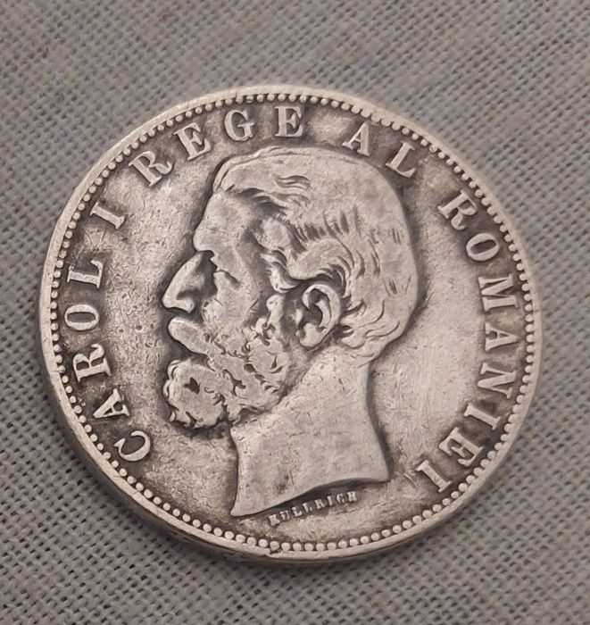 Rezervata!Moneda veche Romania regalista argint 5 lei 1883 Carol I