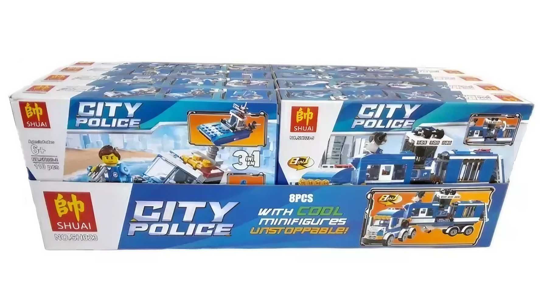 Голяма кутия 8 в 1 с конструктори City Police Поредица от 898 части