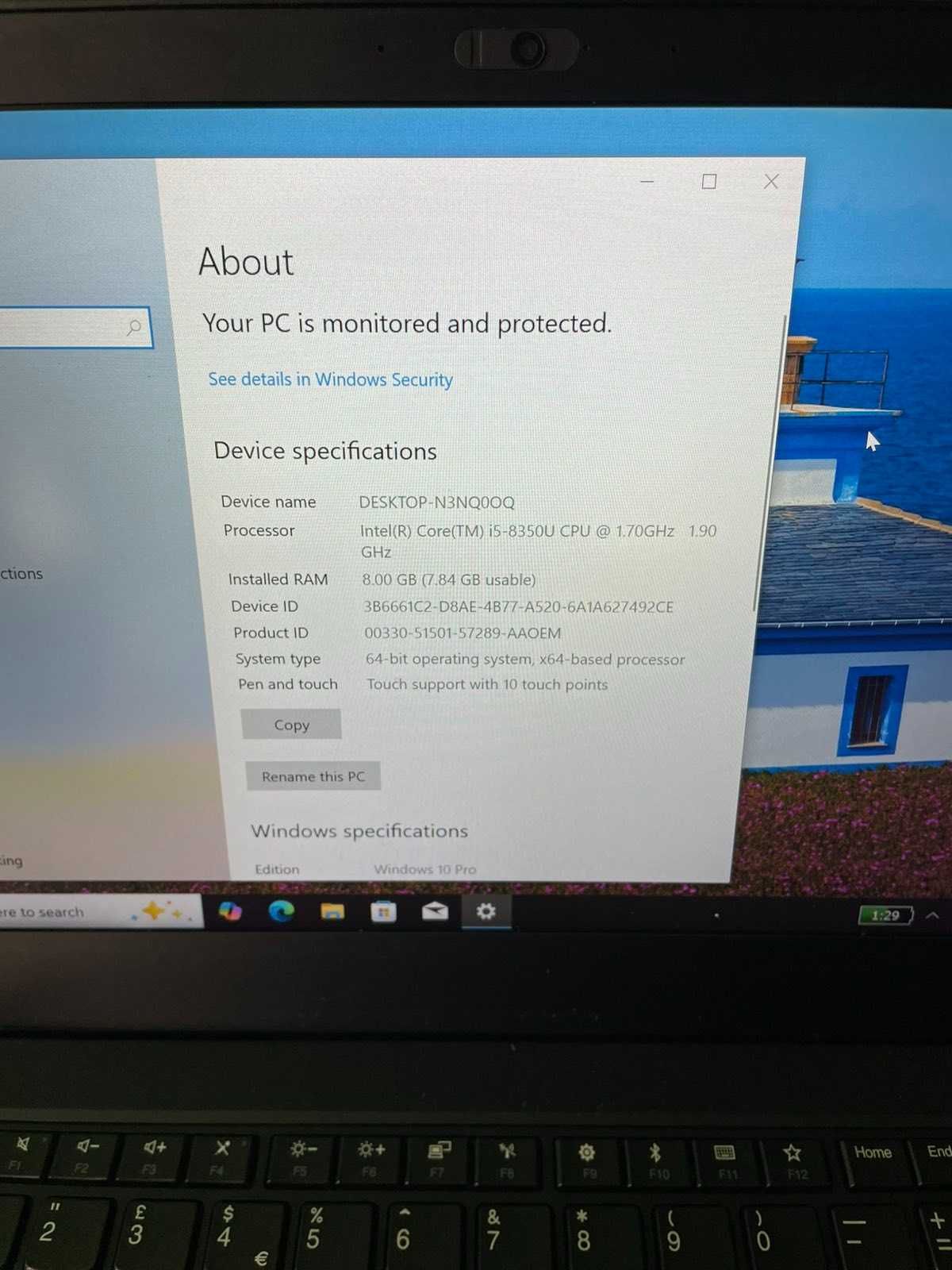 Lenovo ThinkPad T480 - 14'' Touchscreen FHD, i5 - 8350u, 8RAM, 256 SSD