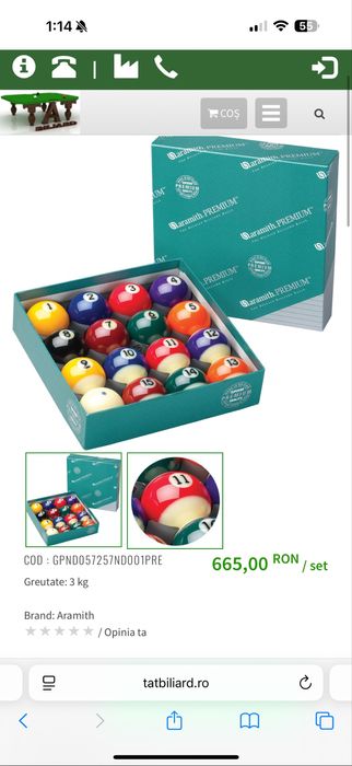 Set Bile Billiard Aramith Premium belgia