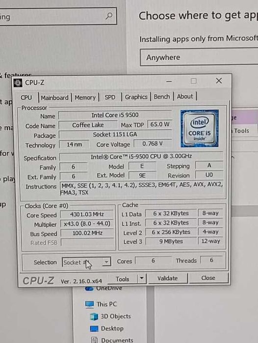 Procesor Intel Core i5-9500