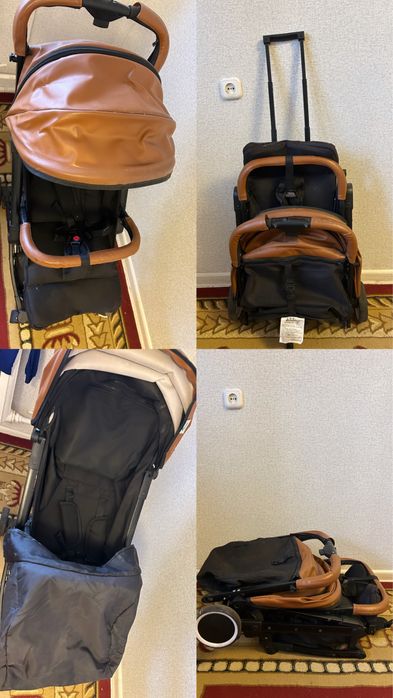 Коляска почти новый кожный