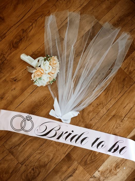 Фата + лента bride to be hen party