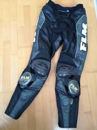 Pantaloni moto piele  proof Polo FLM slidere protectii carbon