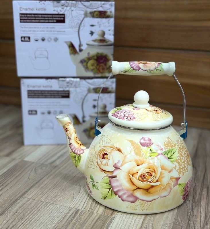 чайник кухонный с эмалью, керамический чайник для закипания листьев