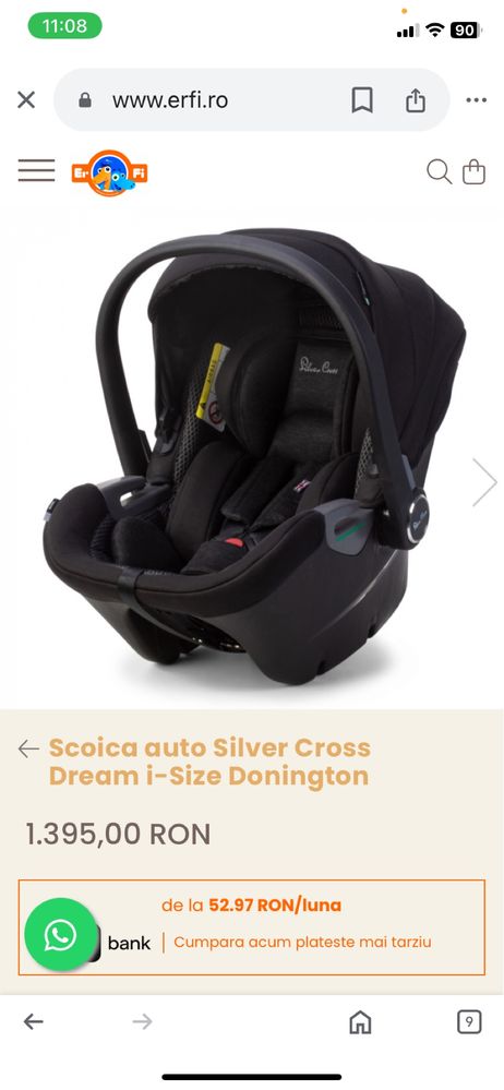 Scoica Auto Silver Cross I-Size Donington