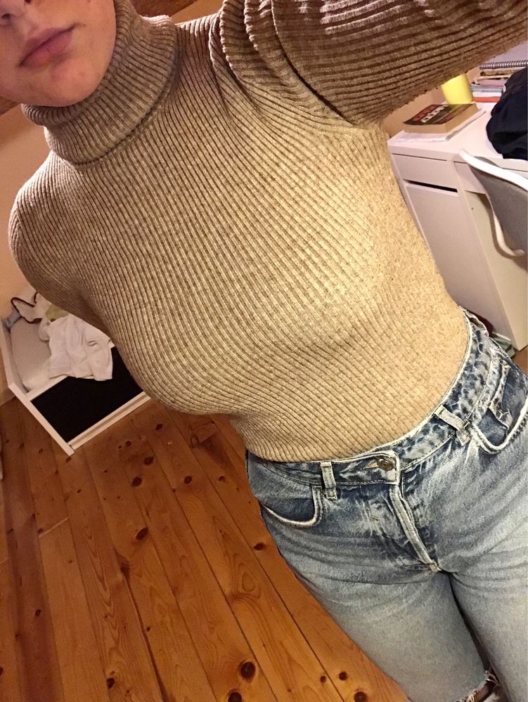 Пуловер-поло Reserved, кафяв