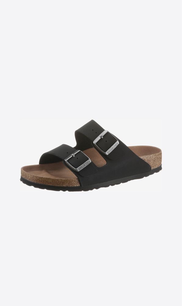 Birkenstock чехли черни със сребристо