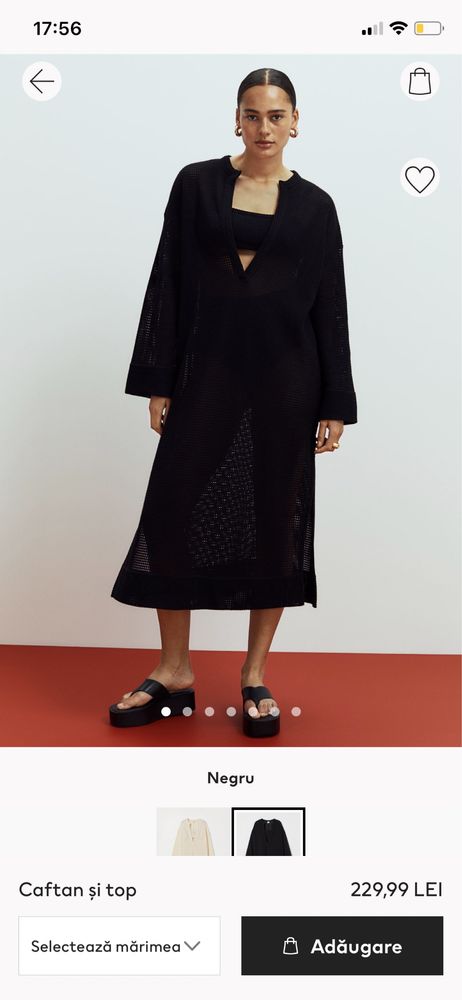 Caftan de plaja H&M colectia actuala nou 229 ron