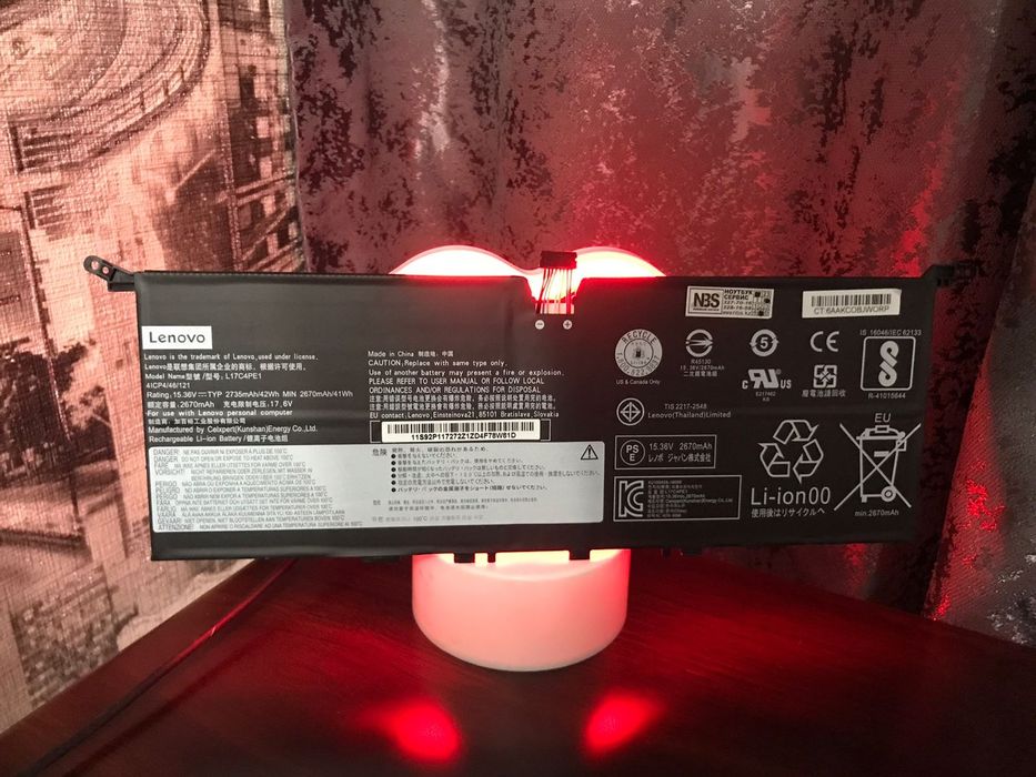 Аккумулятор L17C4PE1 для ноутбука Lenovo Yoga