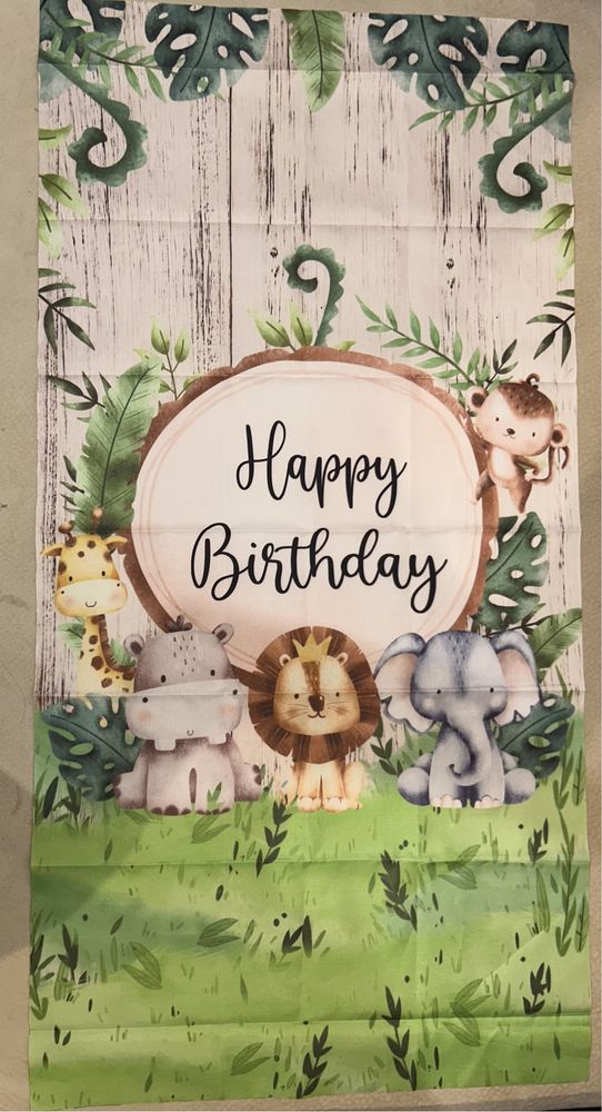 Плакат/постер за рожден ден с животни сафари