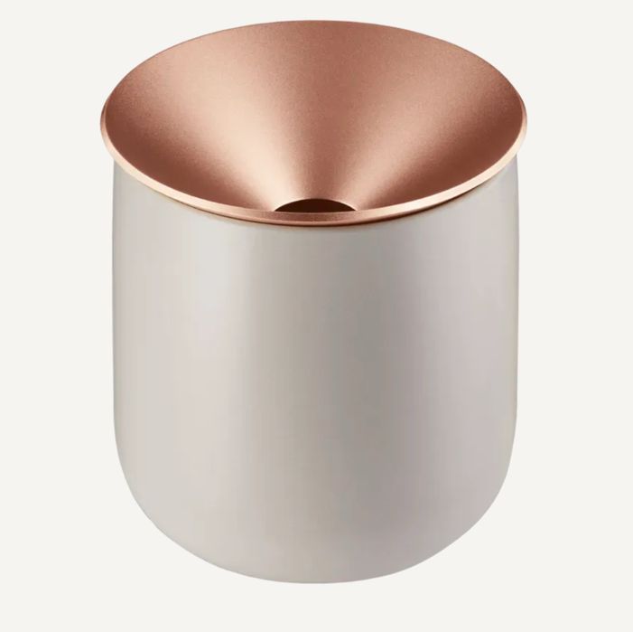 Scrumiera/Recipient ceramic IQOS alb/auriu si recipient pentru masina