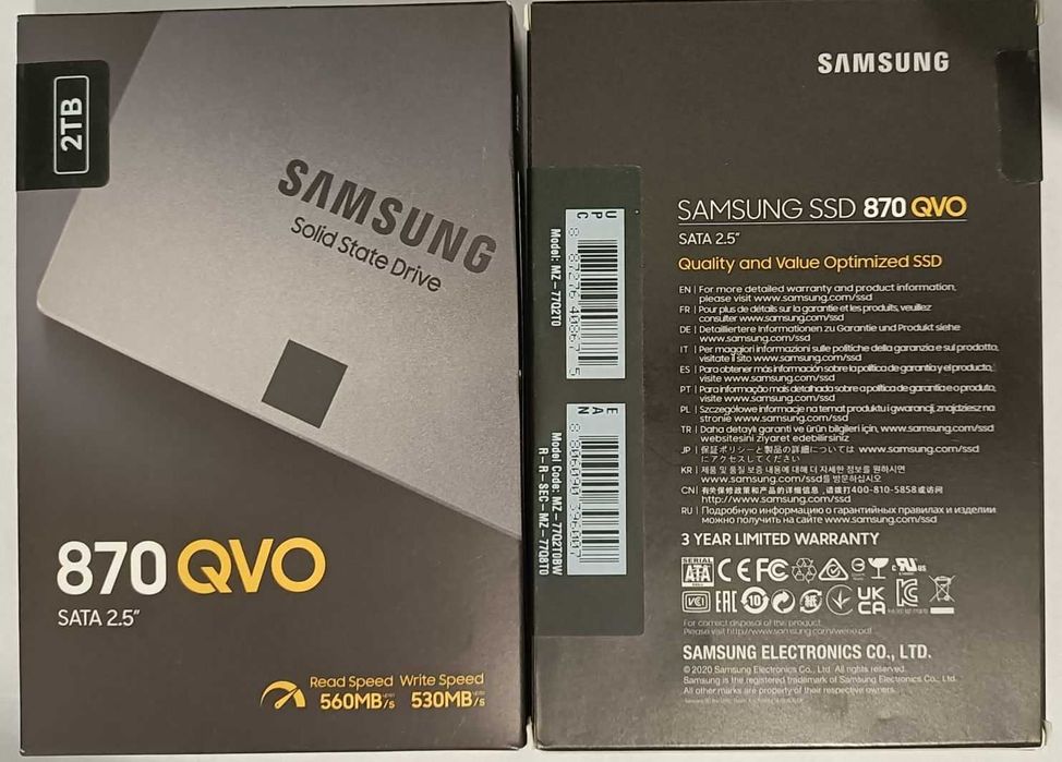 vand ssd samsung 870 qvo 2tb nou sigilat la cutie sata 3 2.5"