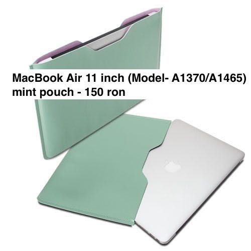 Husa geanta protectie Macbook Air 11" A1465 A1370 verde menta