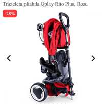 Tricicleta pliabila Rito Plus,  Rosu, Qplay
300 lei