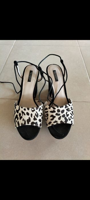 Sandale damă piele naturala Zara, măr 40