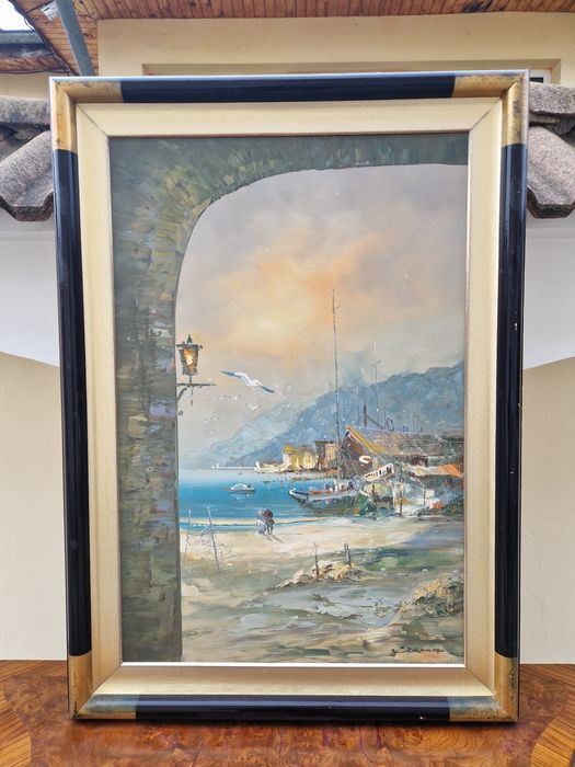 Уникална антикварна майсторска авторска картина масло платно