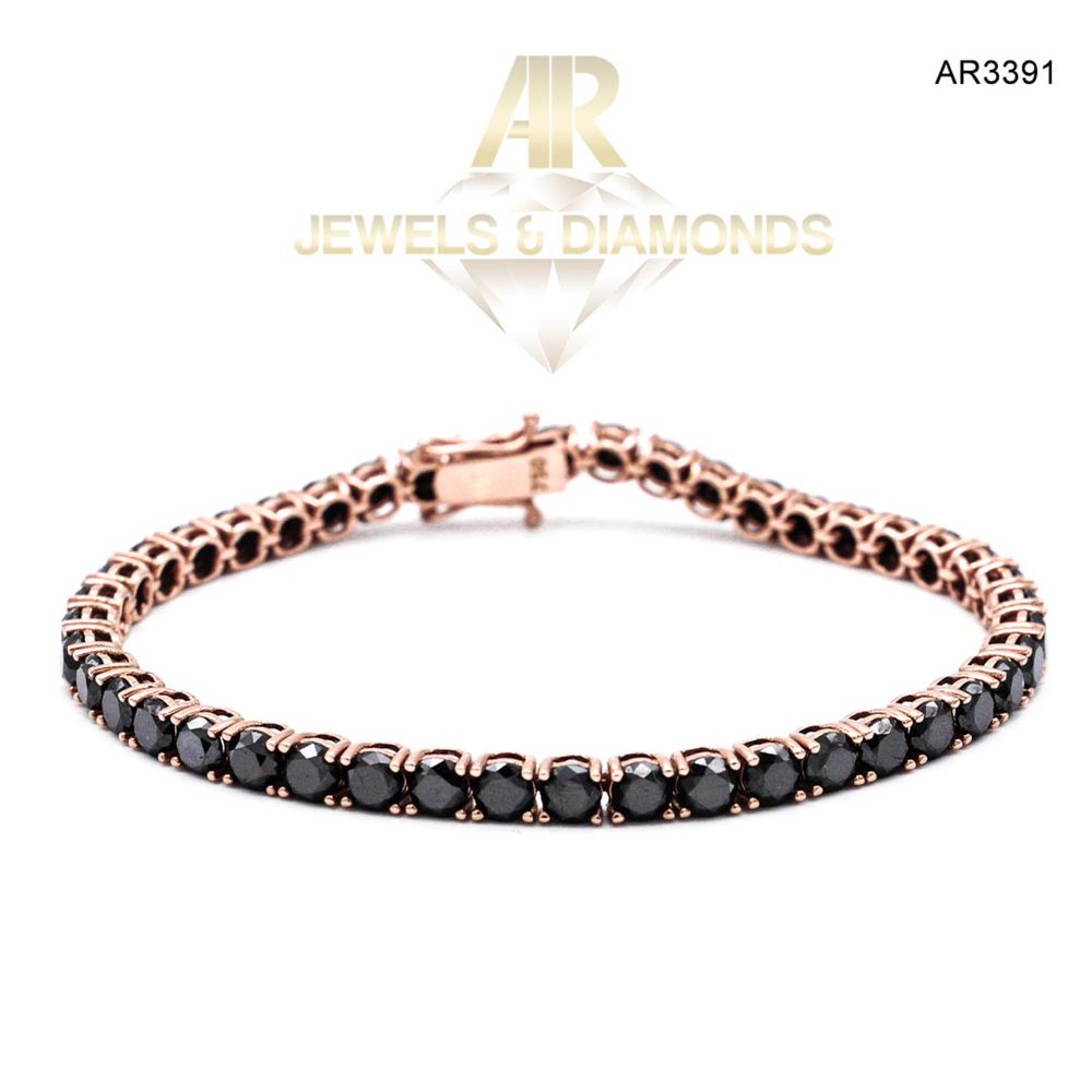 Bratara Aur Roze 18K cu DIAMANTE NEGRE 14.85 carate model ARJEWELS