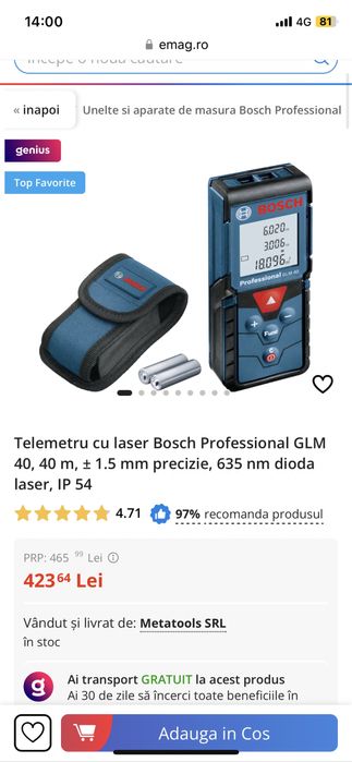 Telemetru Bosch GLM 40