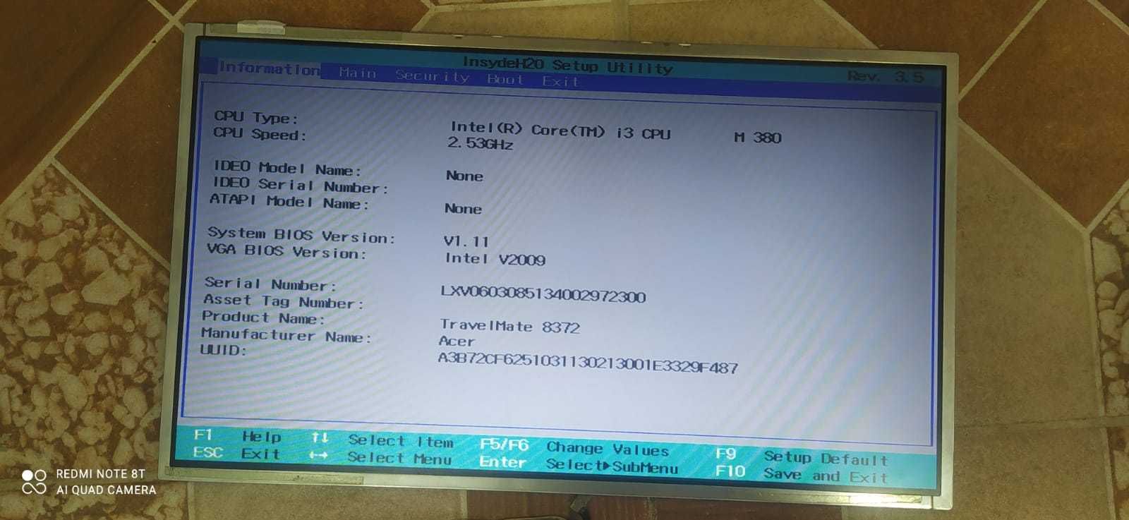 Placa de baza AcerTravelmate 8372 Intel Core i3 M380