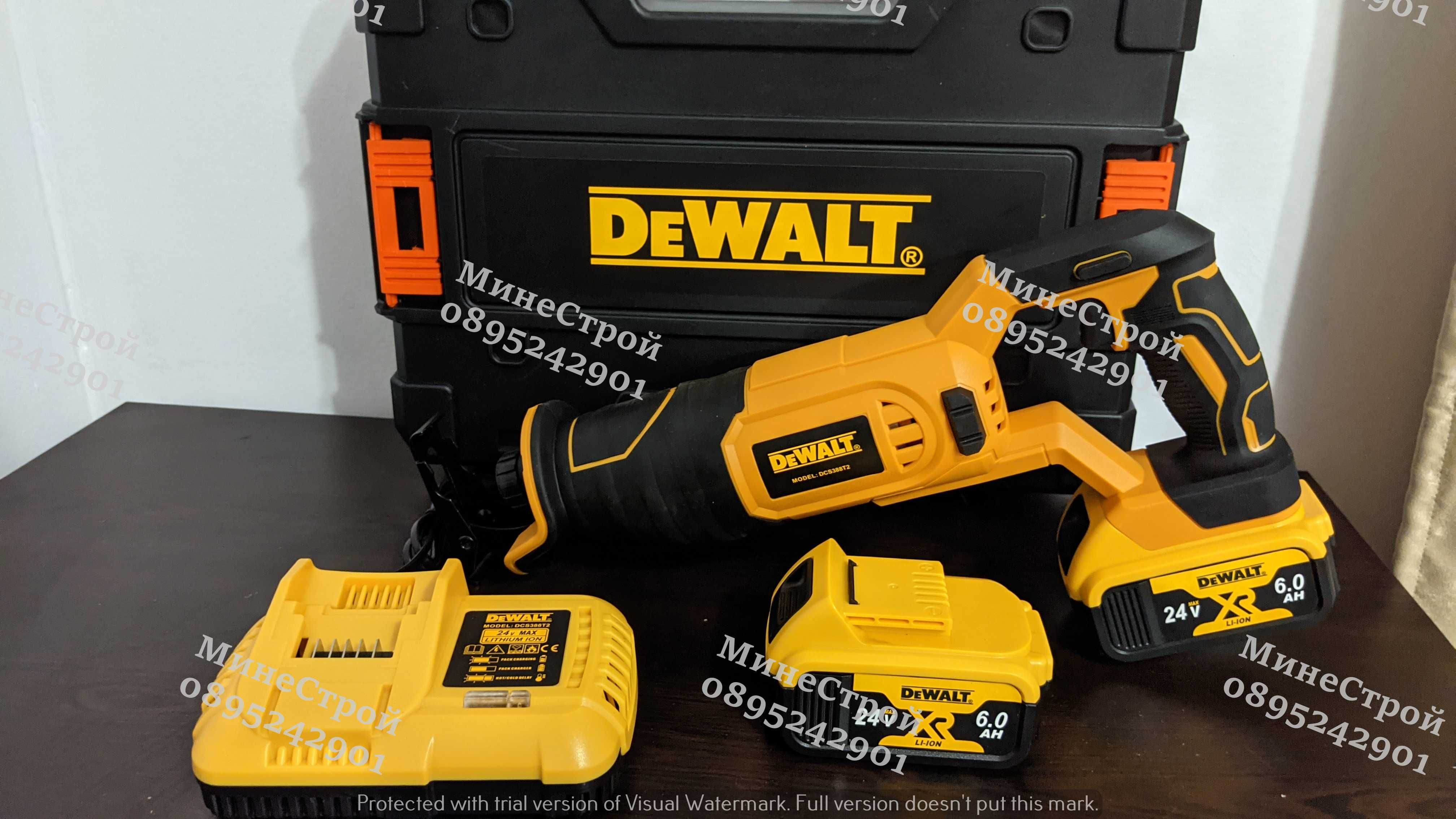 Акумулаторен Саблен Трион DeWALT 24V 6Ah Прав Трион Девалт TSTAK куфар