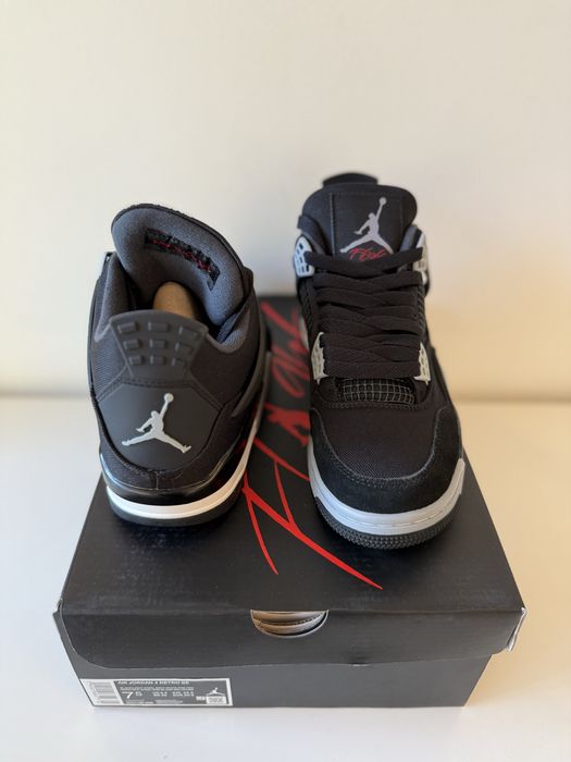 Air Jordan 4 Retro Black Canvas Full Box