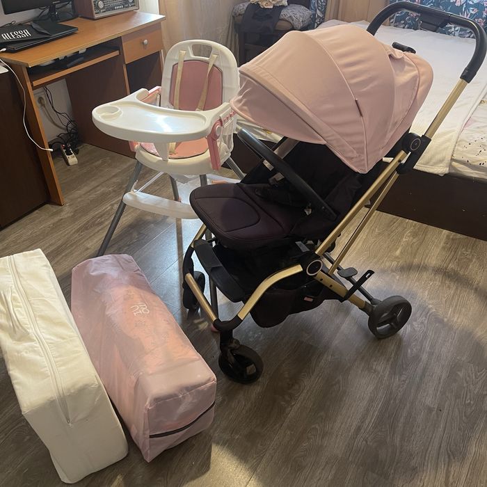 Детска количка Chipolino, сгъваема детско легло Cangaroo