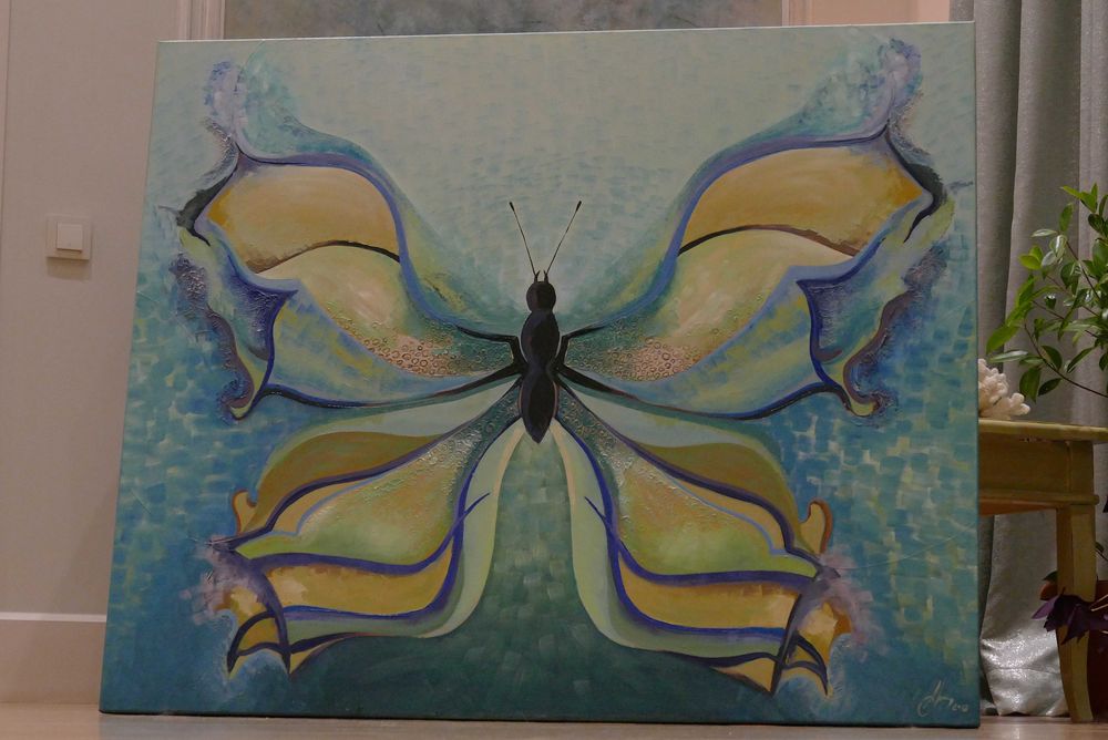 Tablou "Butterfly" de dimensiune mare (100 cm X 120 cm)