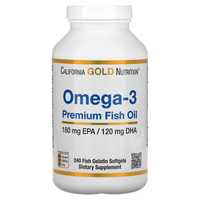 Омега 3, Рыбий жир премиум-класса, California Gold Nutrition, 240 кап.