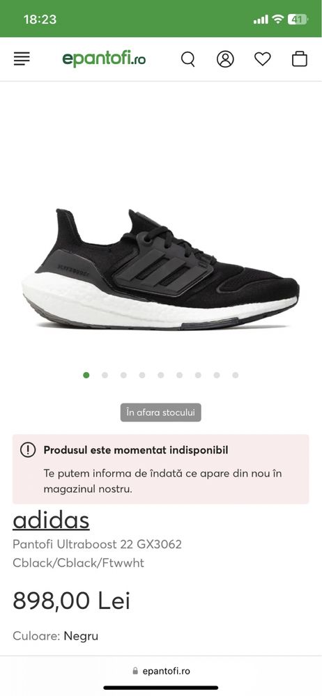 Adidas Ultraboost 22 marimea 43 si 1/3