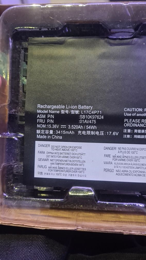 Аккумулятор для ноутбука thinkpad x1 yoga 3rd gen батарейка lenova