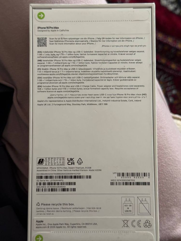 Новый iPhone 16 Pro Max 512 ГБ Platinum