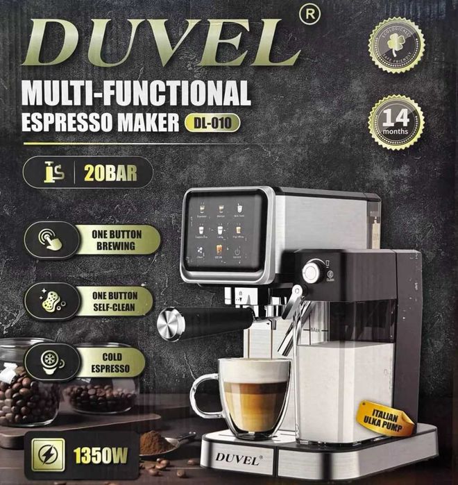 Кофеварка рожковая с капучинатором  Duvel DL-010 / kofevarka