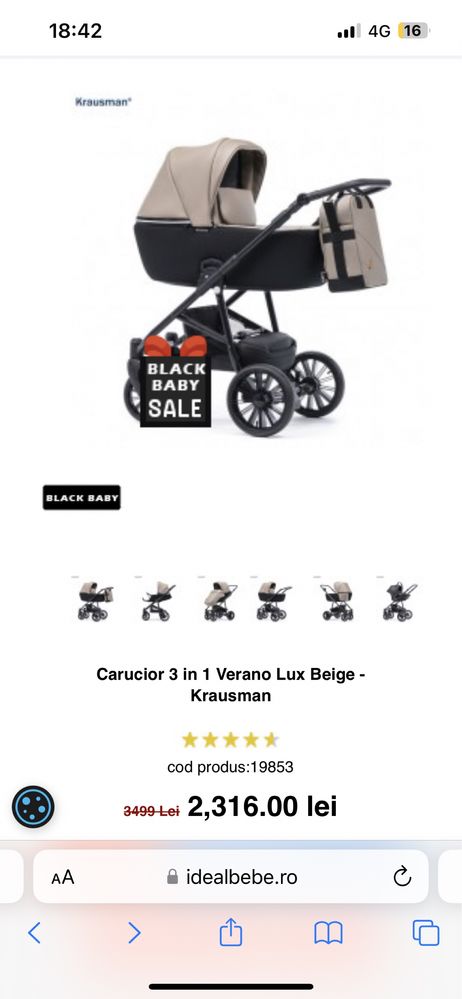 Carucior Krausman, model Verano, stare impecabila