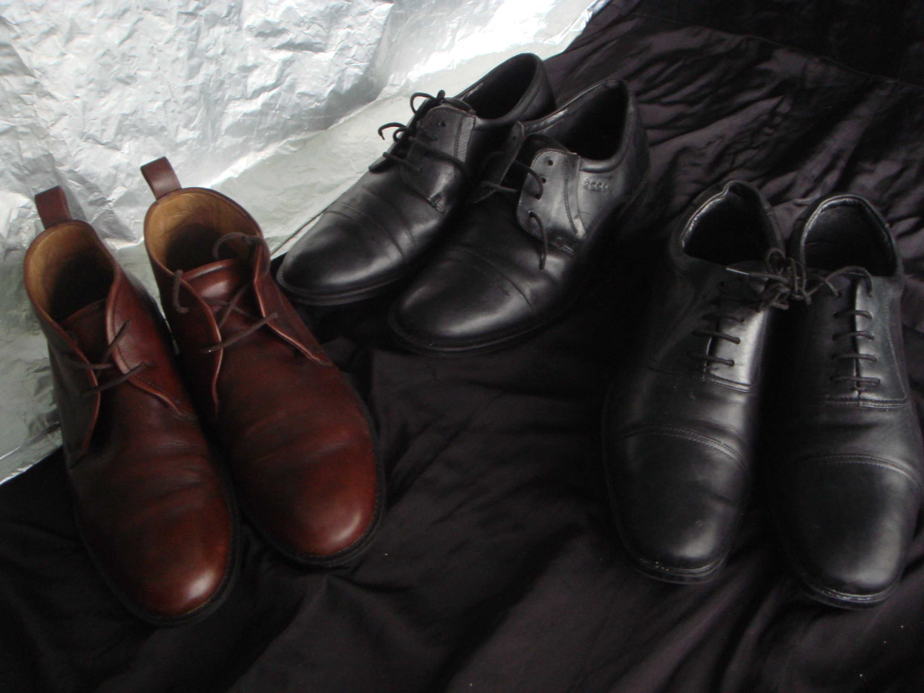 Ботинки ECCO Дания 41 р  и Clarks Англия 43 р Все Оригинал Кожа Натур.