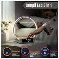 Lampa LED (touch+wake-up) cu incarcator wifi 10W + ceas, de la 299 RON