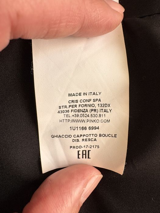 Pardesiu PINKO fabricat in Italia, cu lana si alpaca