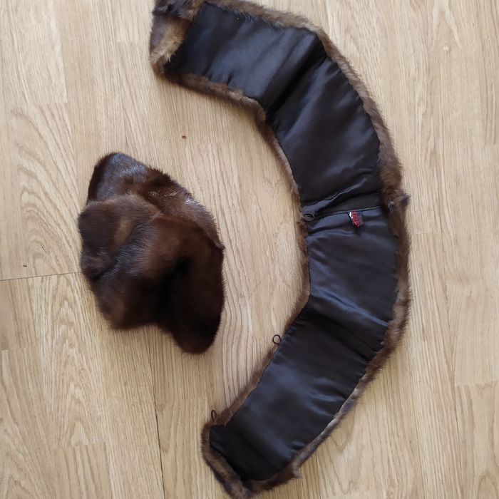 Guler și căciulă din blană naturală de nurcă