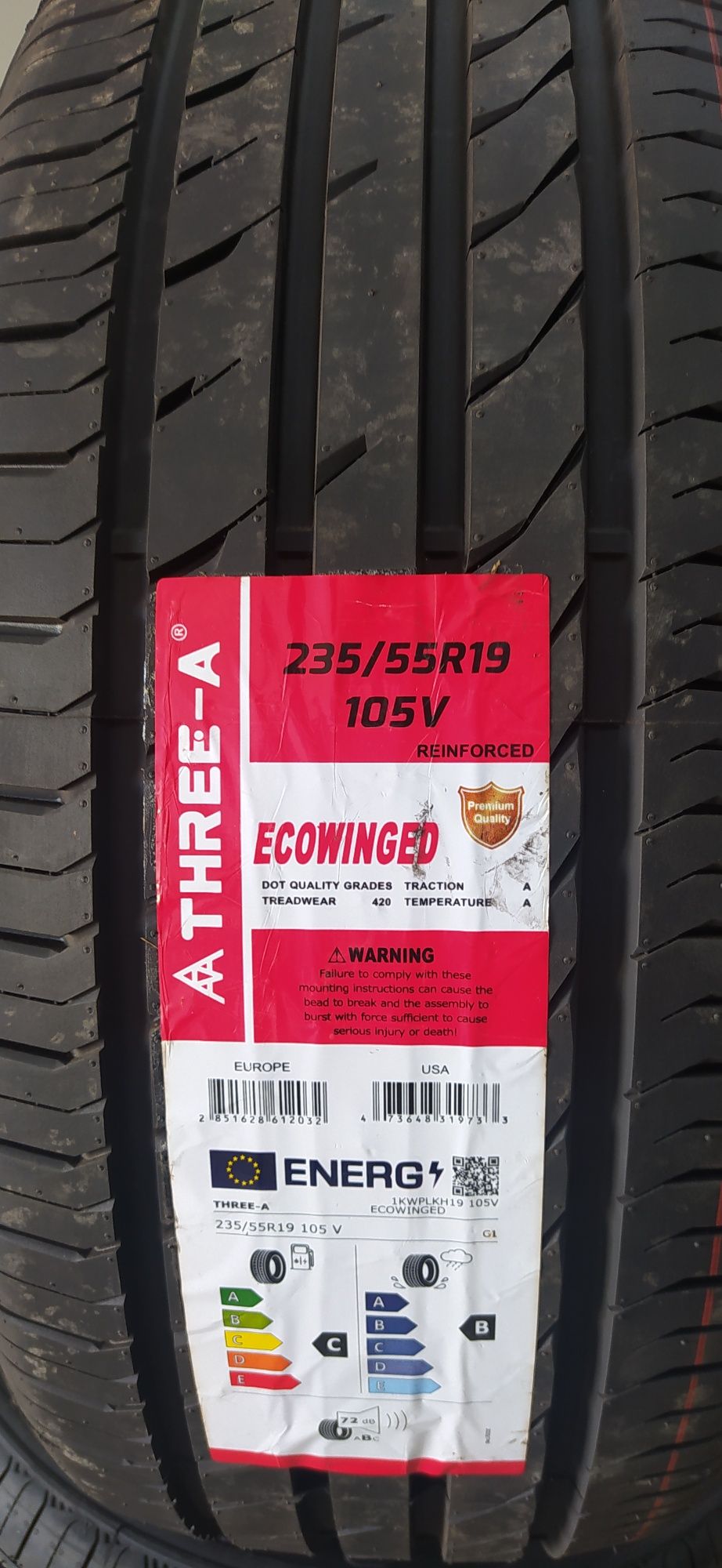 235/55R19. Three-A. Ecowinged