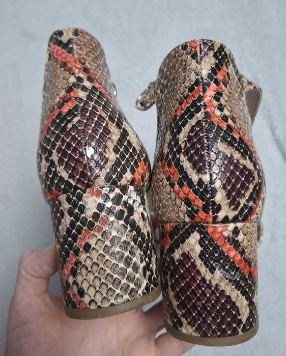 Sandale snake-print cu toc gros Graceland, 40