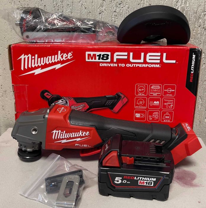 Акумулаторен ъглошлайф MILWAUKEE M18 FSAGV115XPDB-0, 18V НОВ!!!