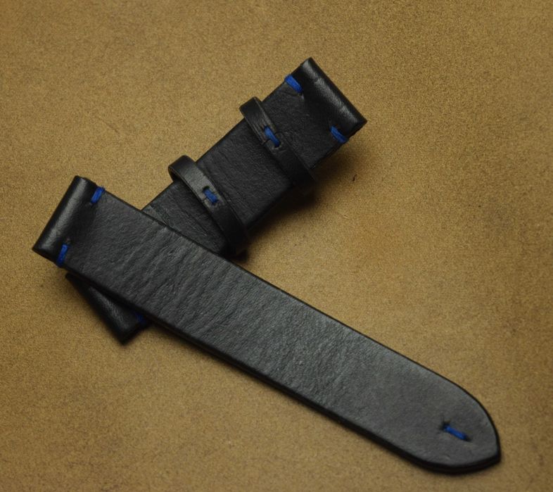 Каишка за часовник Естествена кожа ръчна изработка черен цвят