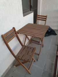 Masa cu doua scaune pliante exterior Ikea