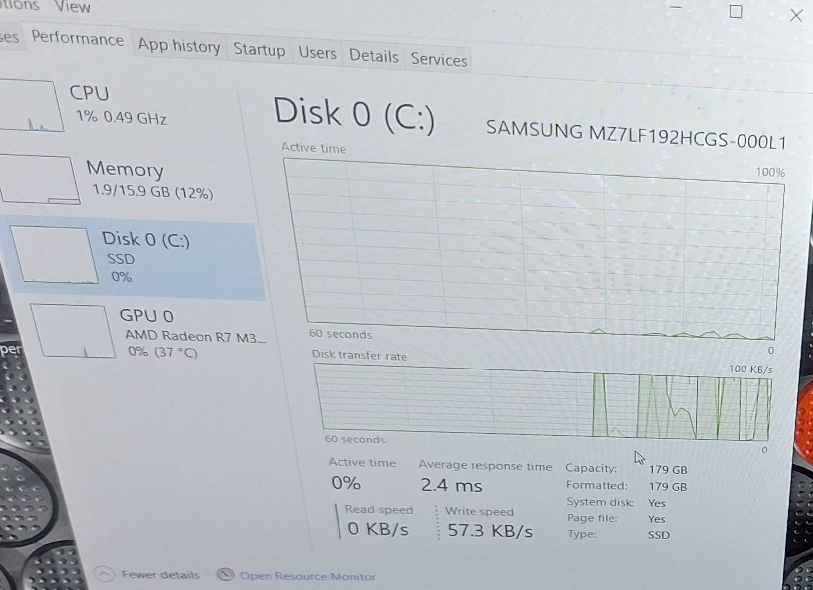 15.6' IPS Lenovo ThinkPad E560 Core i7-6500U/AMD R7 M370 2GB/16GB/180G