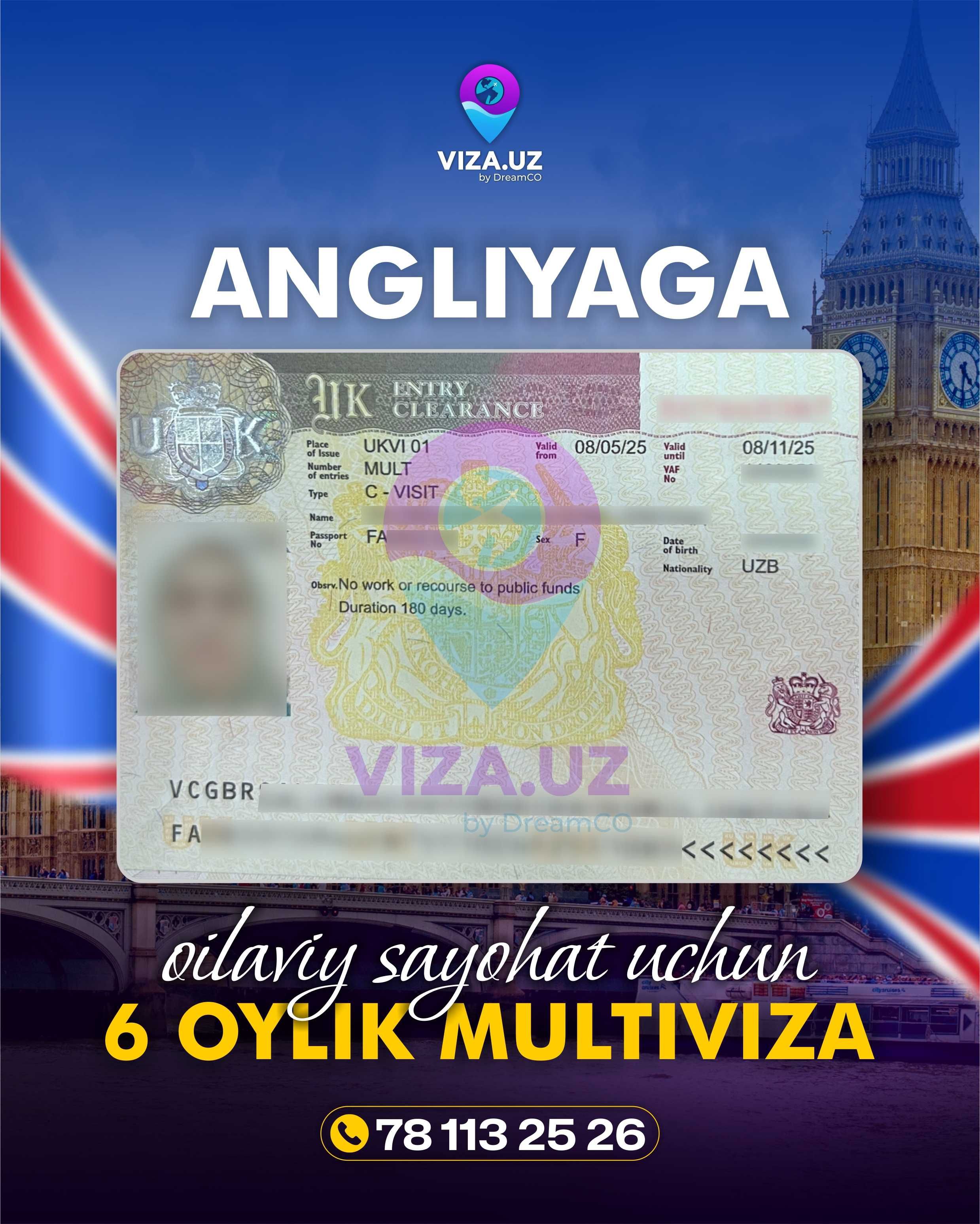 Angliyaga Sayohat Vizasi